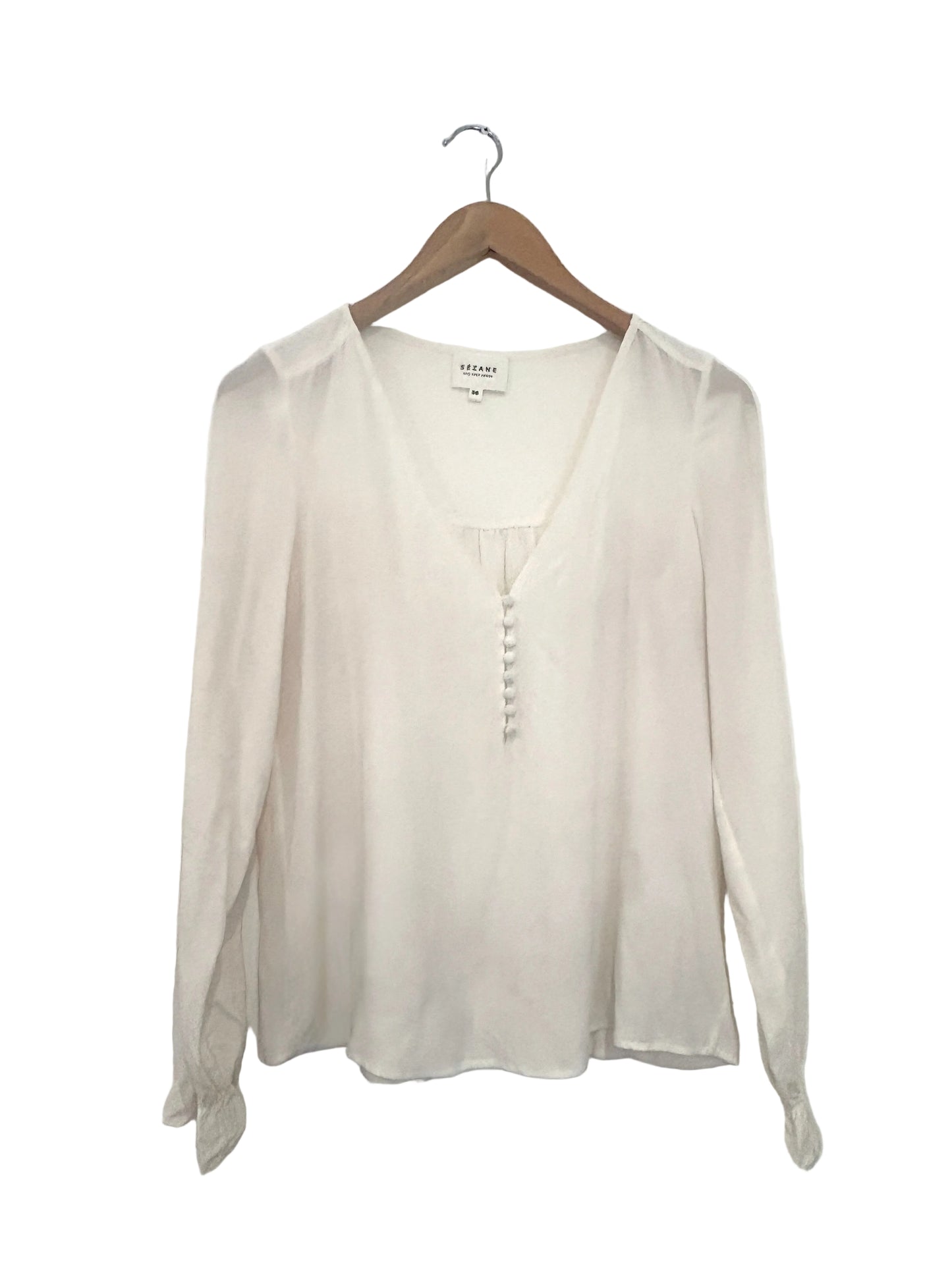 Sezane White Silk Shirt