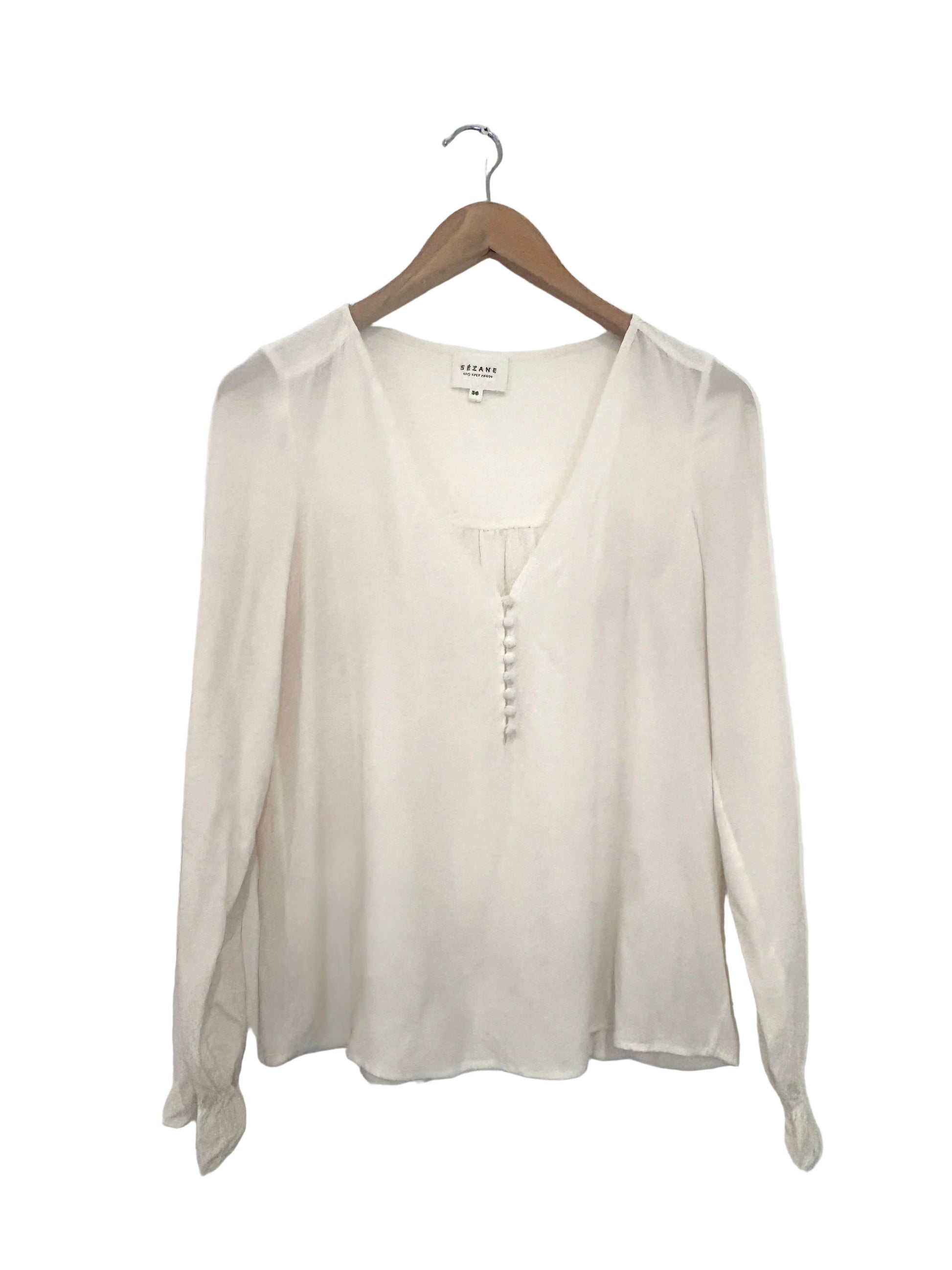 Sezane White Silk Shirt