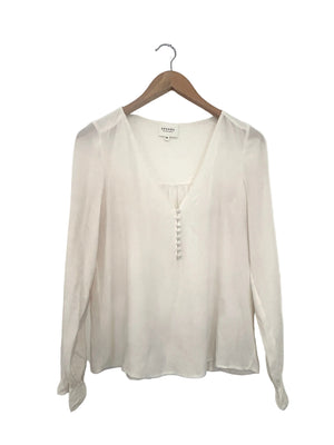 Sézane Silk White Shirt UK 8
