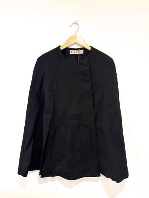 New With Tags Marni Double Face Silk Wool Cape Coat UK 10