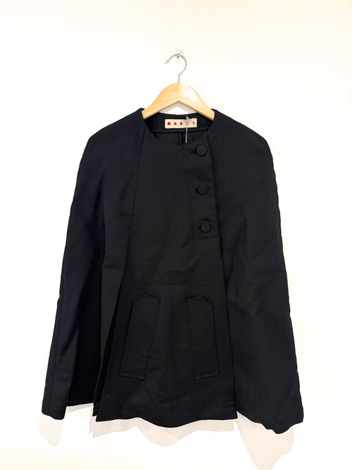 Marni Double Face Silk Wool Cape Coat 