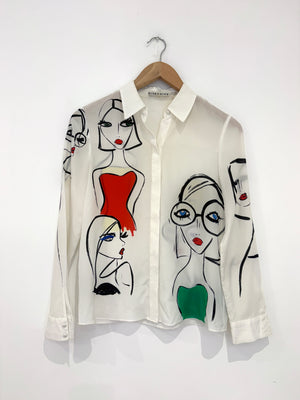 Alice+Olivia x Blair Britenstein Silk Shirt XS