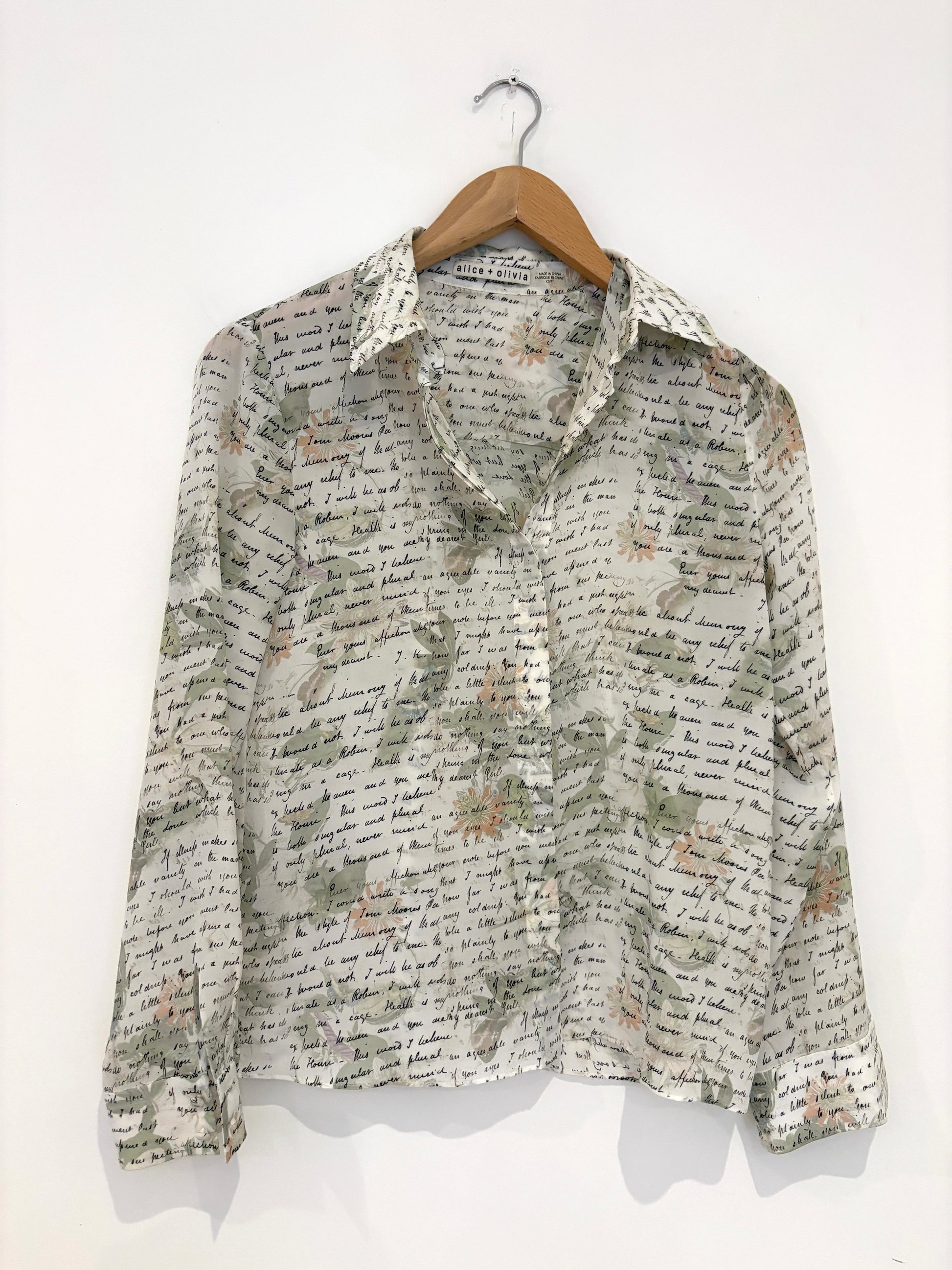Alice+Olivia Love Letter Blouse