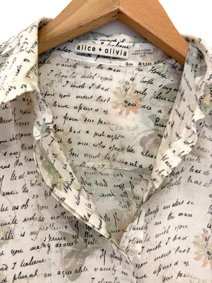 Alice+Olivia Love Letter Blouse XS