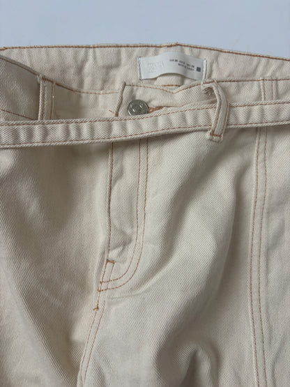Zara Cream Twill Jeans UK 10