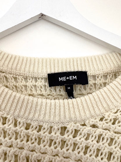 Me+Em Chunky Cotton Open Weave Jumper M