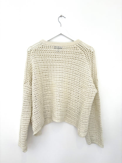 Me+Em Chunky Cotton Open Weave Jumper M