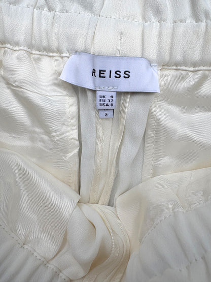 Reiss Raya White Wide Leg Trousers UK 4
