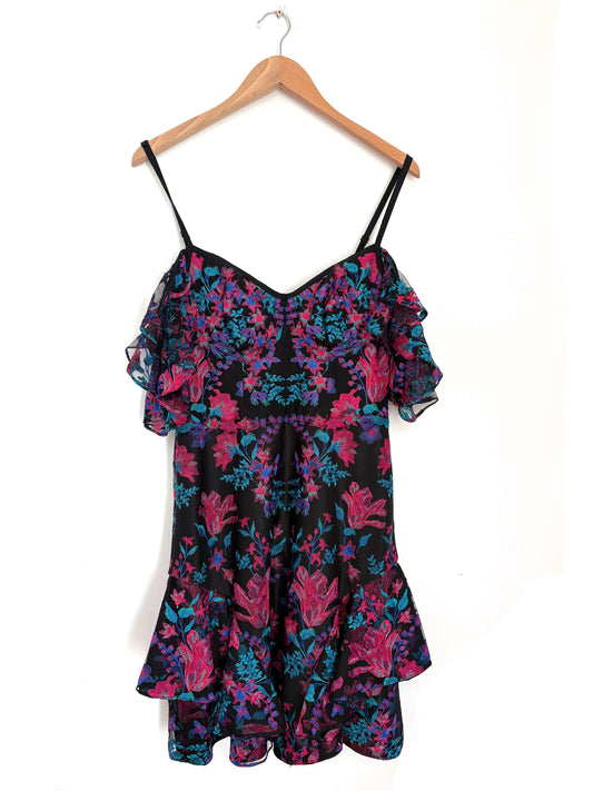 Marchesa Note Embroidered Floral Dress