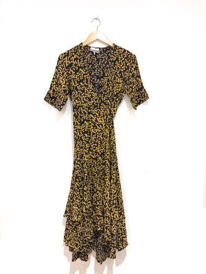 Ganni Ruffled Floral Midi Dress UK 10