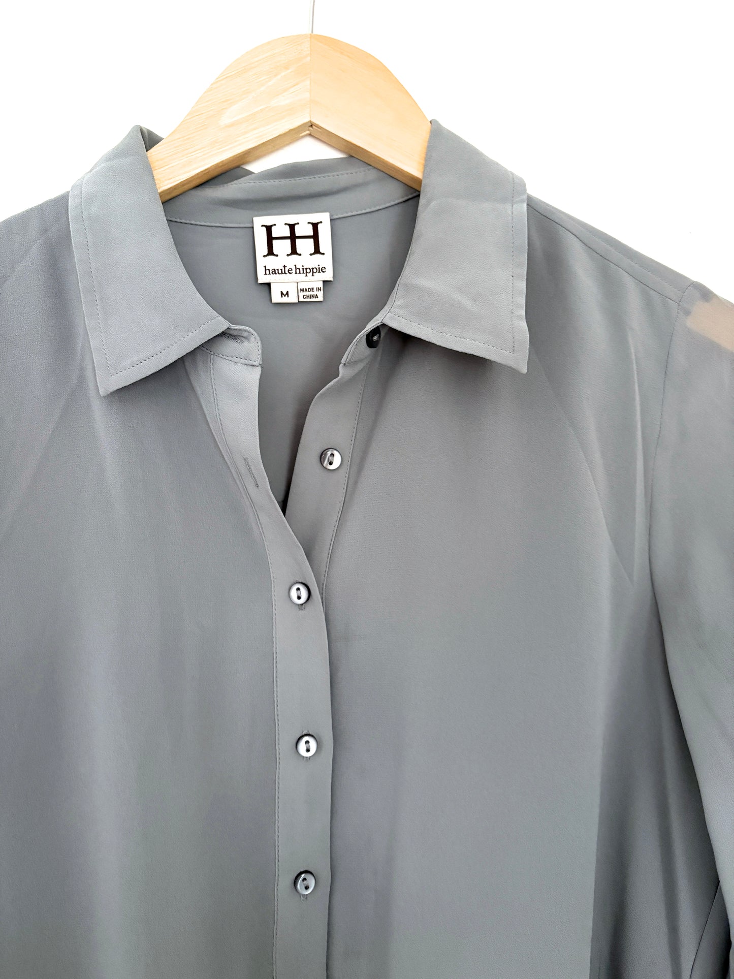 Haute Hippie Grey High-Low Shirt Dress M