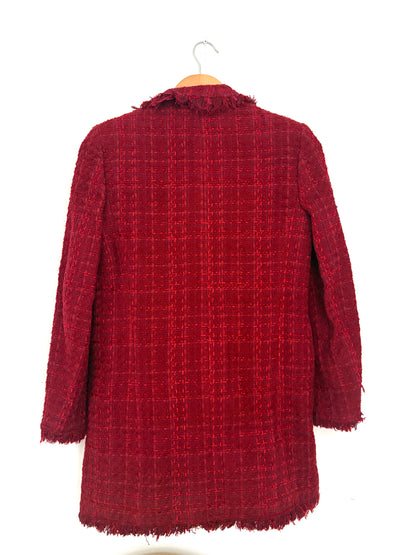 Prada Red Tweed Blazer UK 8
