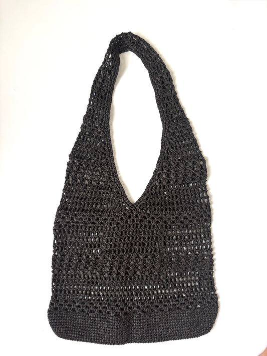 Arket Crochet Straw Sling Bag