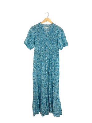 Doen Haleigh Blue Floral Dress M