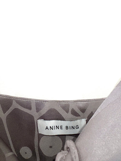 Anine Bing Papillon Silk Silver Mini Dress S