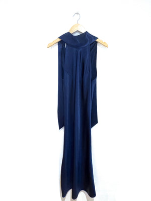 Galvan Satin Blue Maxi Dress UK 12