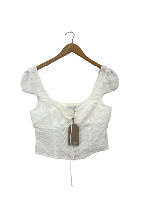 New With Tags Meshki White Cotton Top M
