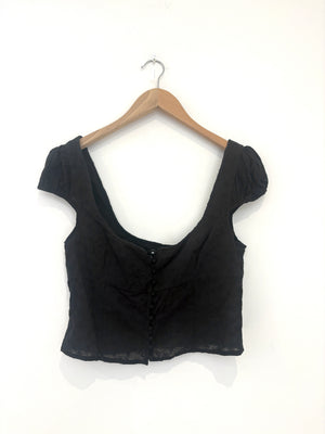 New With Tags Meshki Black Cotton Top M