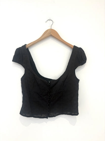New With Tags Meshki Black Cotton Top M