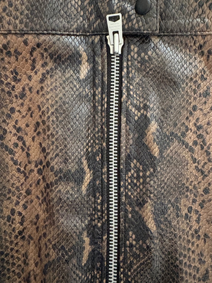 All Saints Leather Snake Print Mini Skirt UK 12