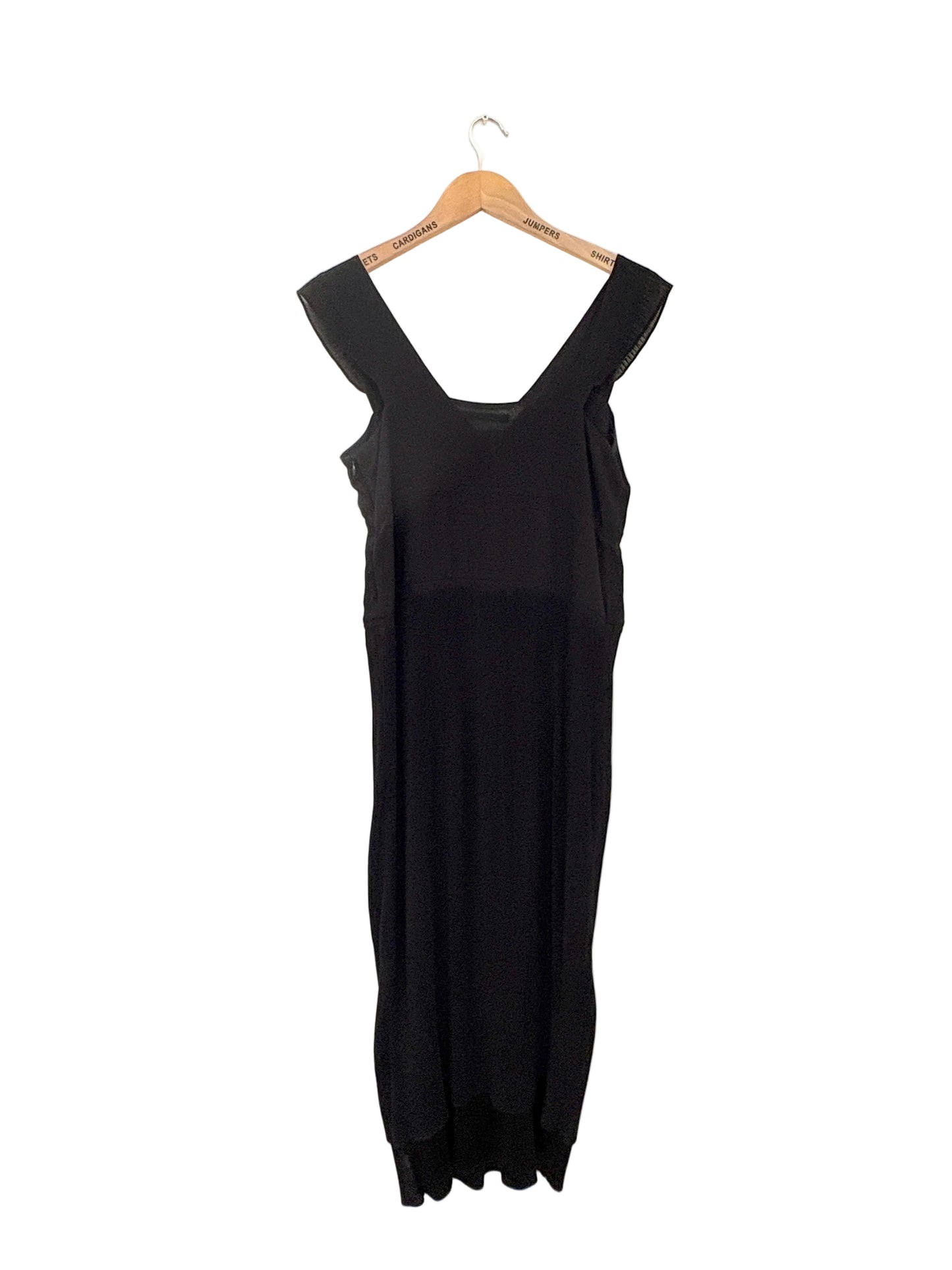 Comptoir des Cotonniers Black Plissé Dress UK 10