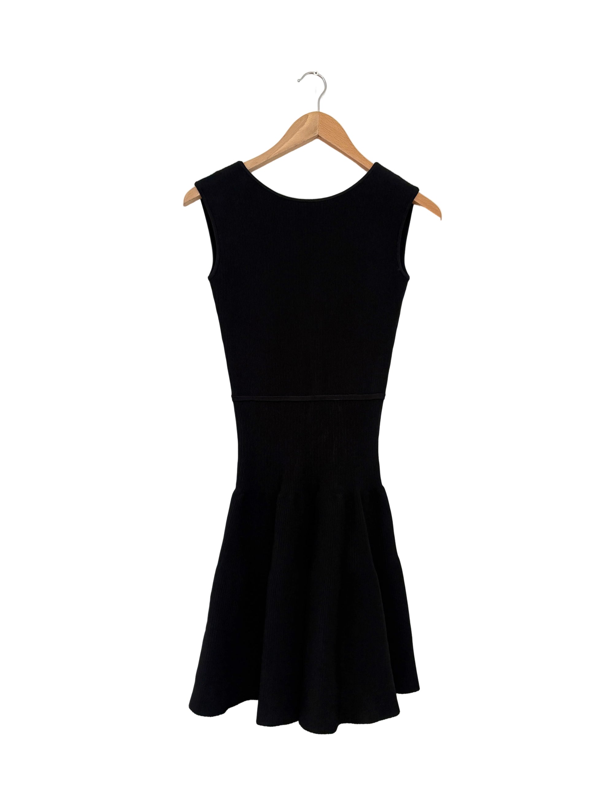 Issa fit and flare black jersey dress