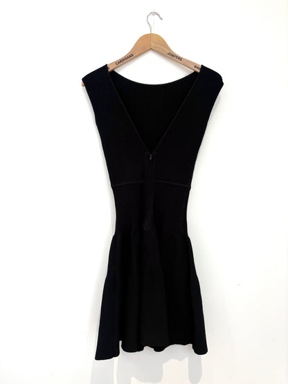 Issa Fit & Flare Black Jersey Dress S