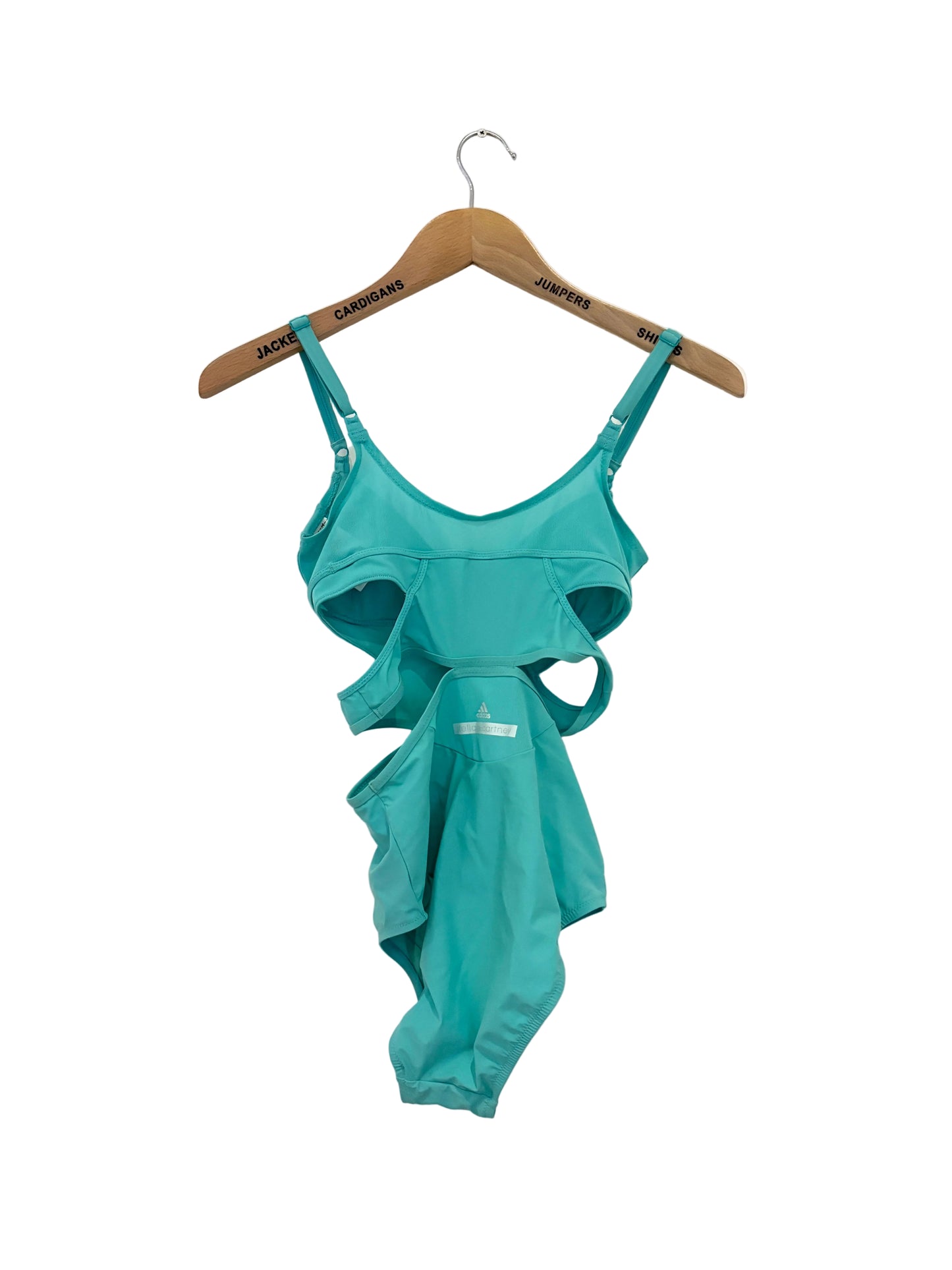 Adidas by Stella Mcartney Turquoise Cut Out Swimsuit UK 6