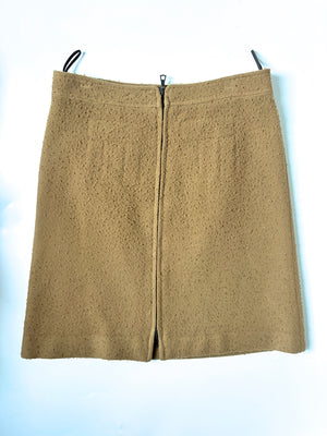 Miu Miu Beige Wool Textured Skirt UK 8