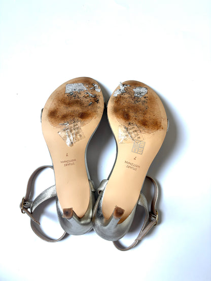 Stuart Weitzman Gold Twist Sandals UK 5