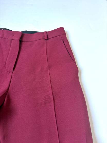 Loro Piana Burgundy Wool Trousers UK 10