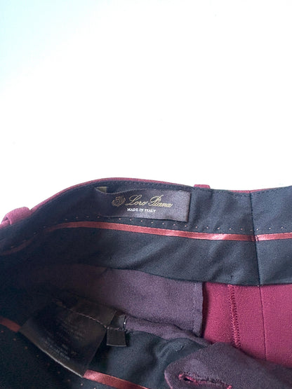 Loro Piana Burgundy Wool Trousers UK 10