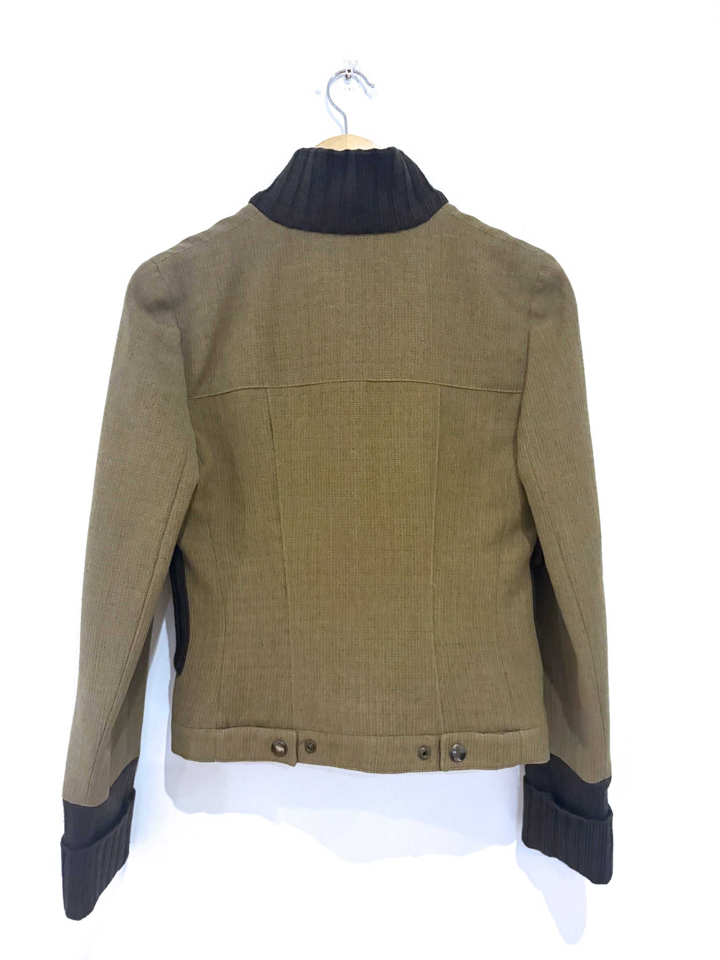 Miu Miu 1999 Vintage Khaki Bomber Jacket UK 8