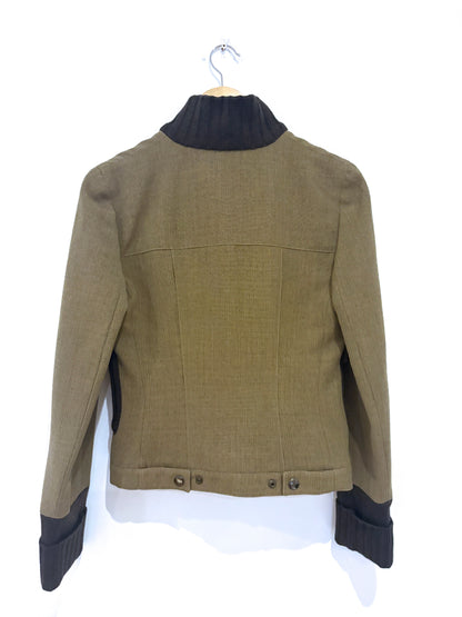 Miu Miu 1999 Vintage Khaki Bomber Jacket UK 8