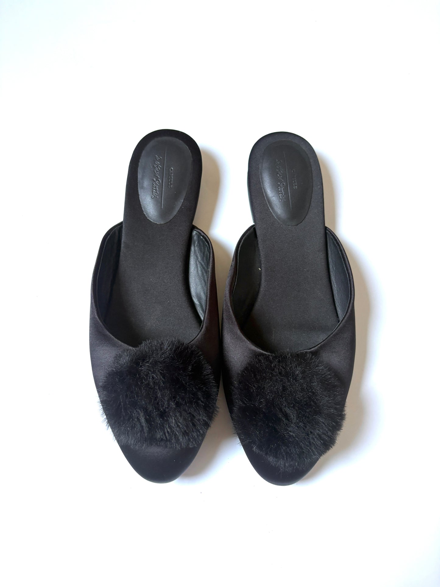 & Other Stories Black Fluffy Pom Pom Slippers