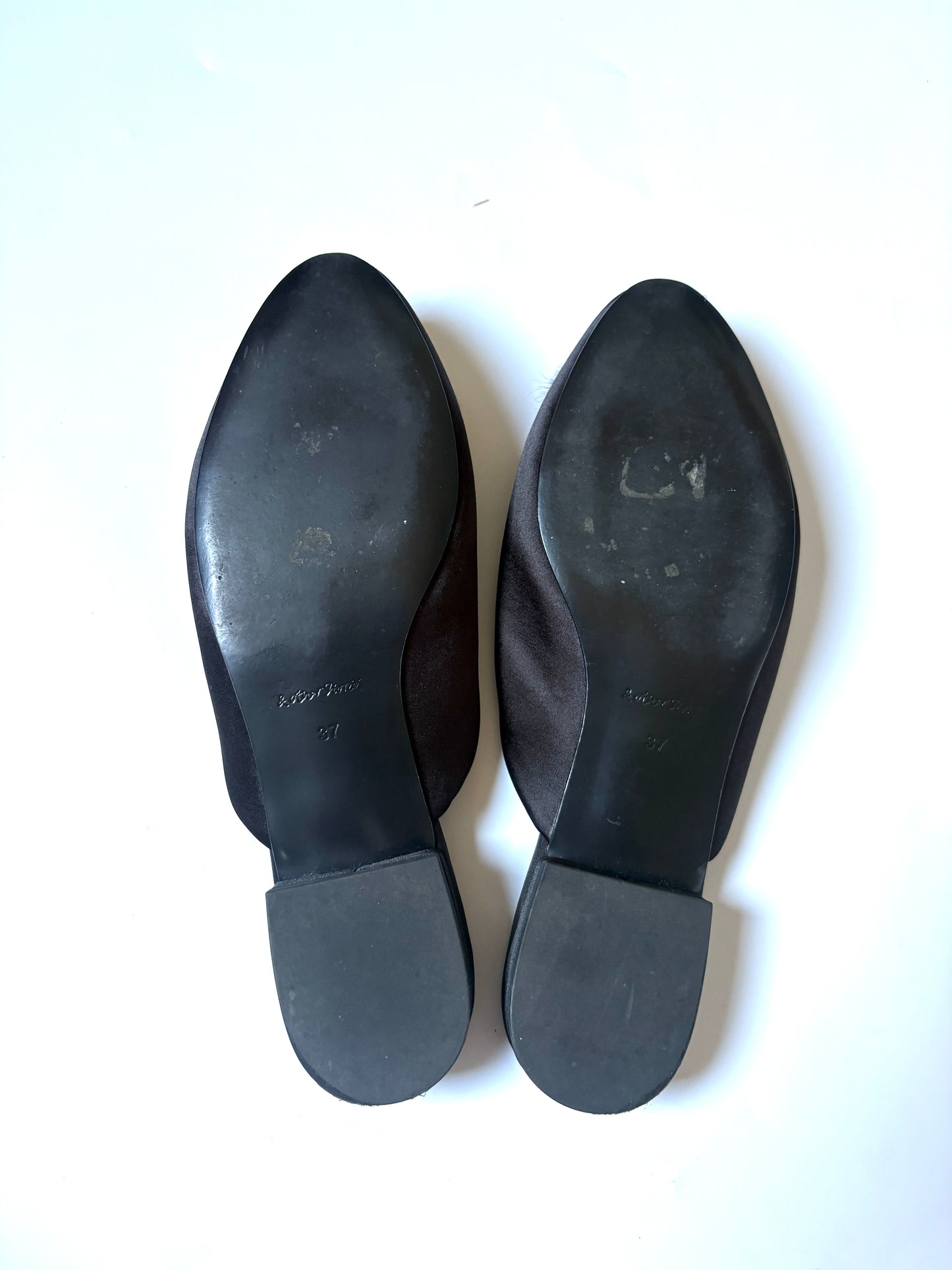 & Other Stories Black Fluffy Pom Pom Slippers UK 4