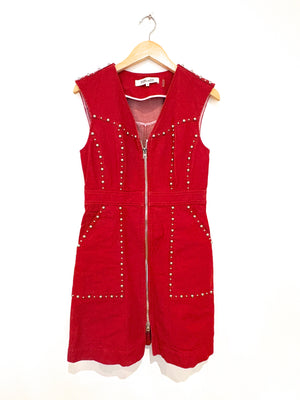 Diane Von Furstenberg Red Zip Front Dress UK 14