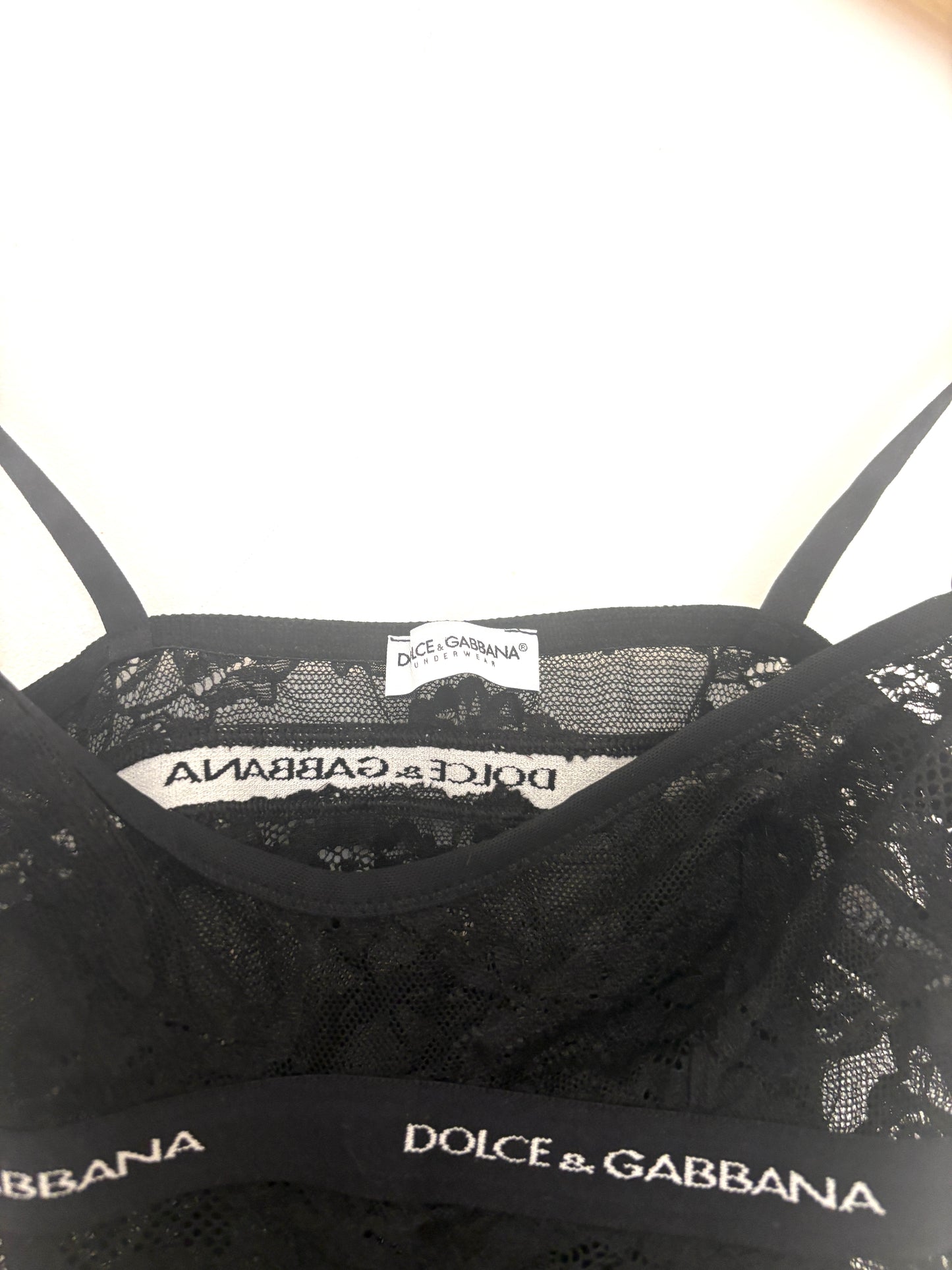 Vintage Dolce & Gabbana Black Sheer Lace Camisole S