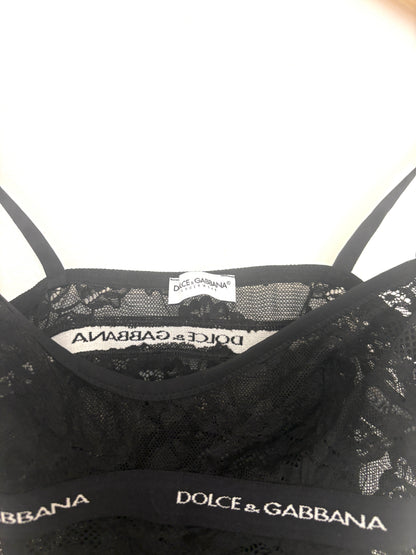 Vintage Dolce & Gabbana Black Sheer Lace Camisole S