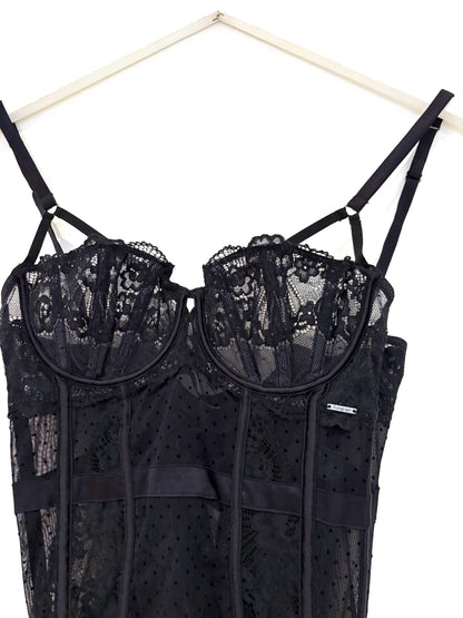 M&S Black Lace Basque S
