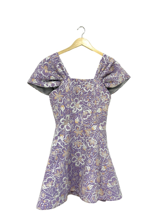 rotate birger christensen petra off the shoulder floral jacquard mini dress