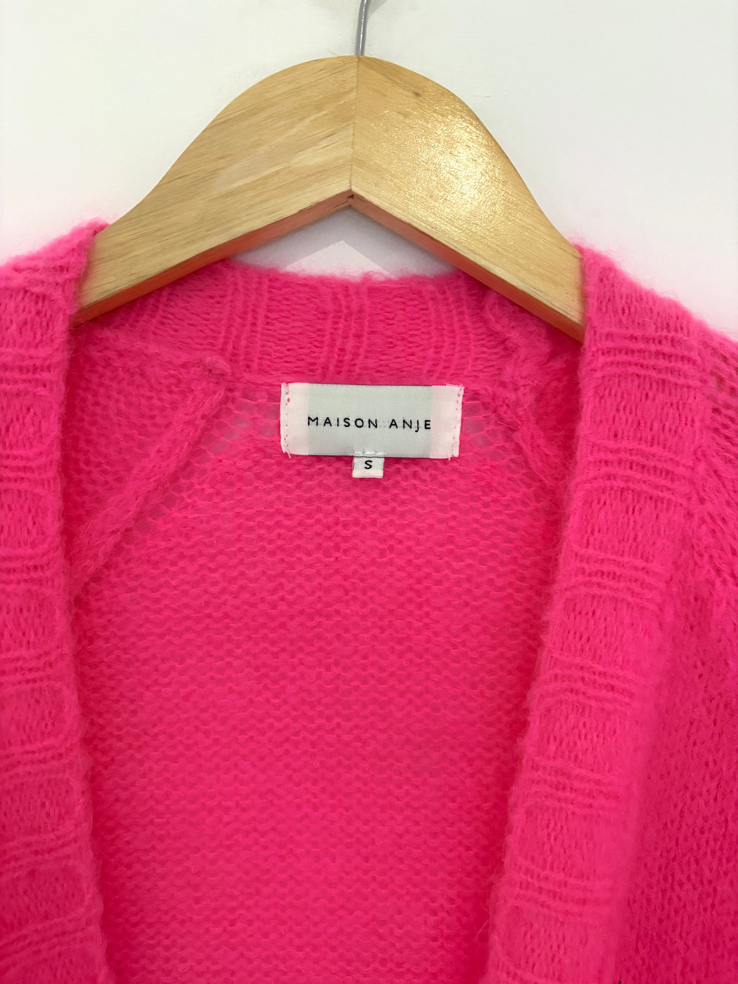 Maison Anje Fuschia Pink Wool Cardigan S