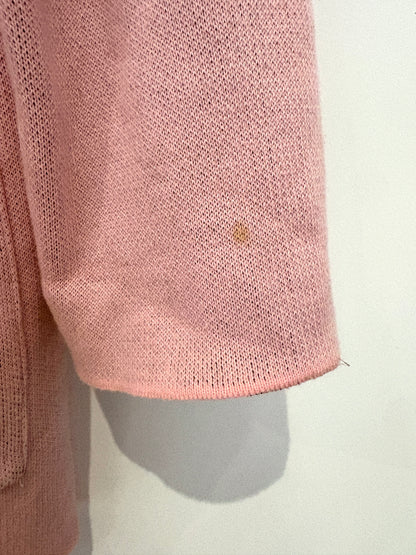 Hayley Menzies Pink and Red Zebra Cotton Jacquard Cardigan S