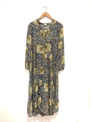 H&M x William Morris Floral Textured Dress UK 4