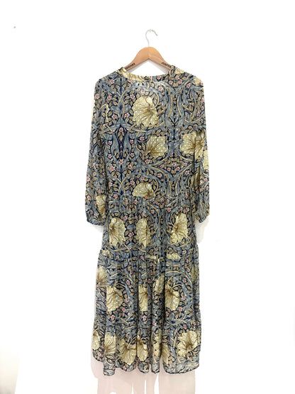 H&M x William Morris Floral Textured Dress UK 4