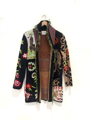 Hayley Menzies Leopard Cotton Jacquard Cardigan S