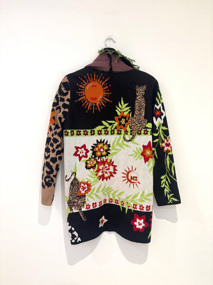 Hayley Menzies Leopard Cotton Jacquard Cardigan S