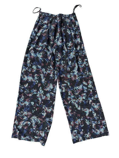 Saloni Silk Print Straight Trousers UK 8