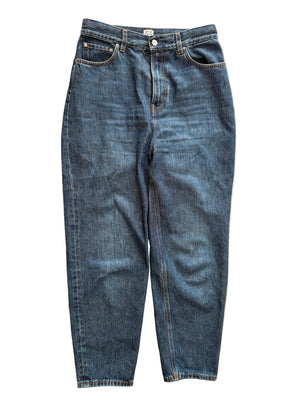 Toteme High Rise Tapered Leg Dark Blue Jeans 28"