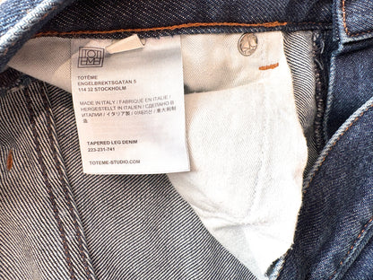 Toteme High Rise Tapered Leg Dark Blue Jeans 28"